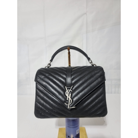 Saint Laurent Handbags - Saint Laurent Chevron Quilted Soft Leather Monogram Envelope Flap Shoulder Bag B